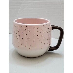 Stonewear Pink Golden Polka Dots Big Coffee Mug